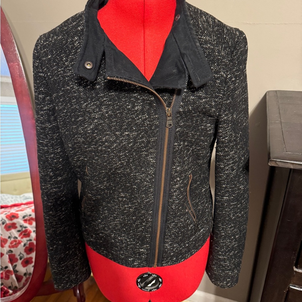 Black Moto Bomber Jacket